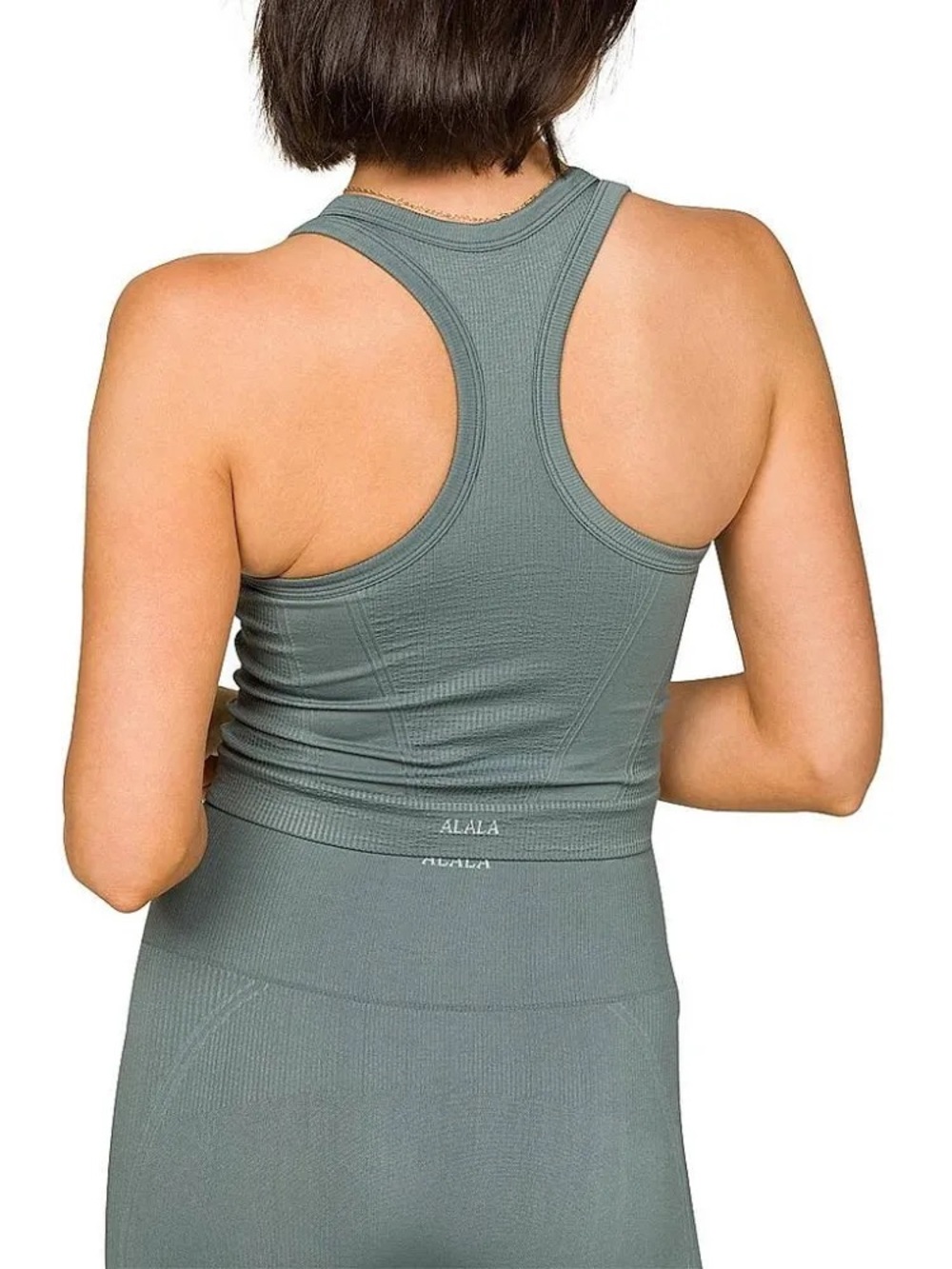Alala Barre Racer Seamless Sage Tank Top New - Picture 2 of 8